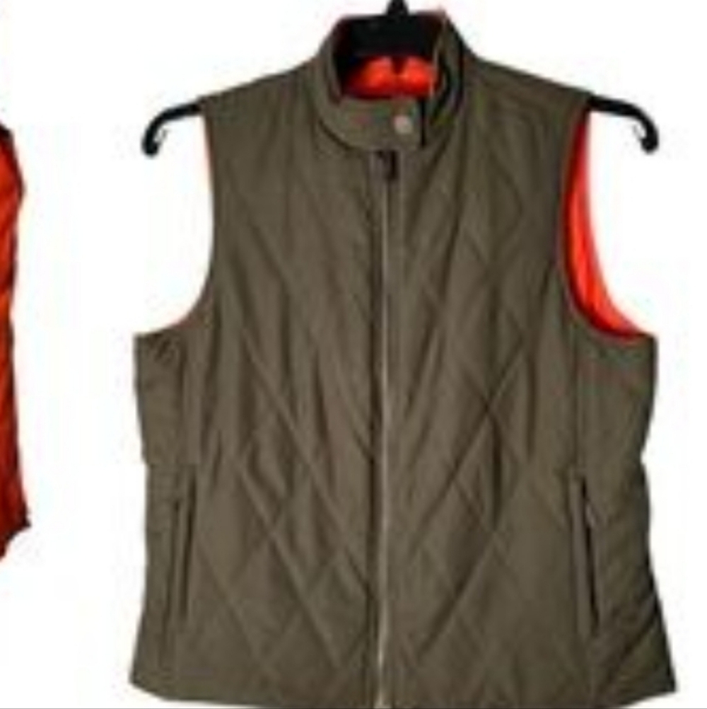 Lauren Ralph Lauren Vest Women's Quilted Reversible Brown & Orange